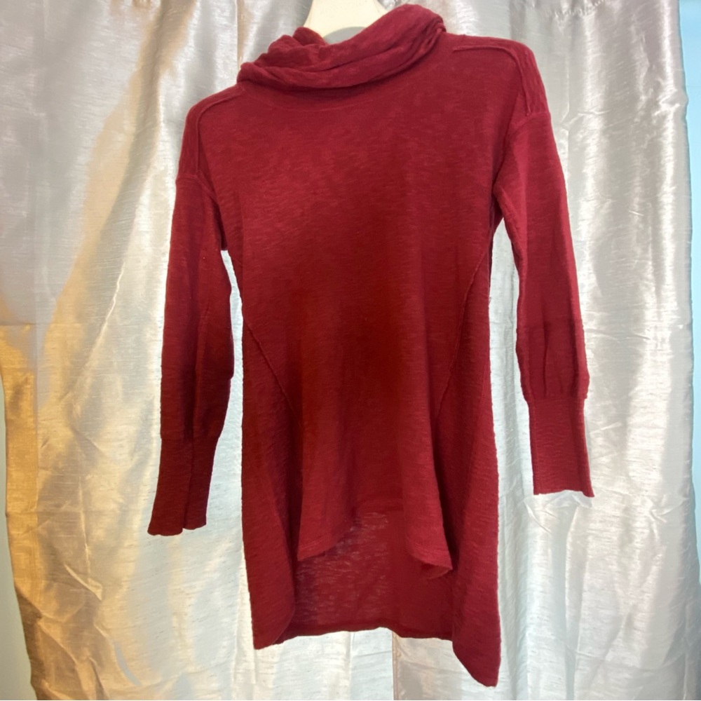 Kaisely Red Cowl Neck Sweater Women’s L Cotton Blend
